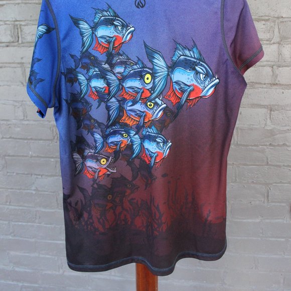 INKnBURN 2XL (12-14) PIRANHA TECH SHIRT SS Running Top NWOT! - Picture 8 of 14